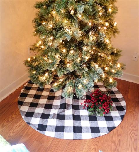 Christmas Tree Skirt Black Plaid Tree Skirt Red Plaid Tree - Etsy