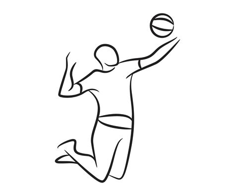 volleyball player sketch line illustration 7420950 Vector Art at Vecteezy