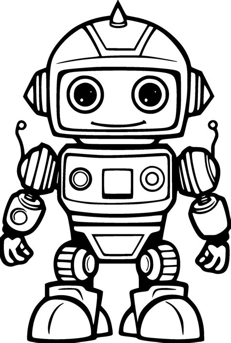 Cute Robot Coloring Book Vector Illustration 30224644 Vector Art at ...