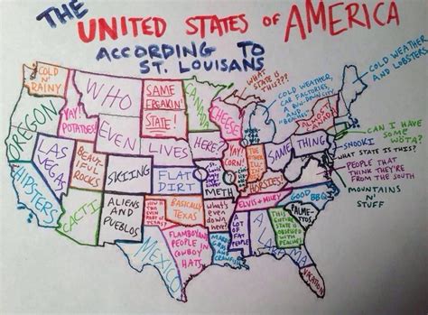 Funny - Map of United States according to St. Louisans :) | Funny maps, Missouri, St louis map