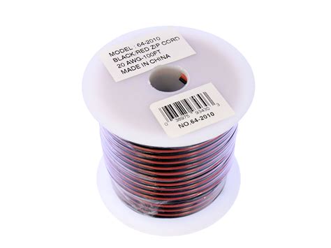 24AWG Black/Red Zip Wire - 30M (100') Spool - Solarbotics Ltd.