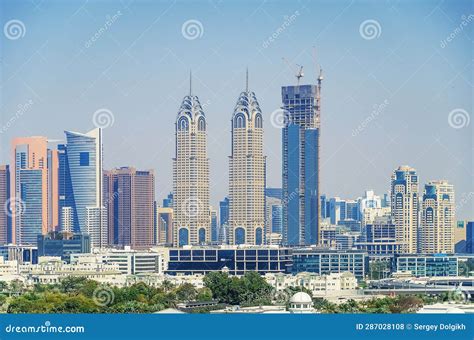 Aerial View of Dubai from Palm Jumeirah Island, United Arab Emirates ...