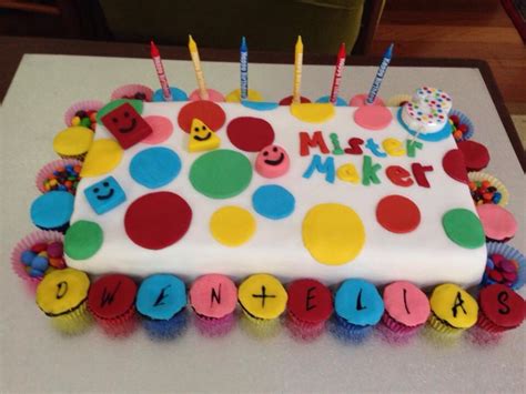 Mister maker 'shapes' cake | 3rd birthday parties, Kids cake, Birthday party