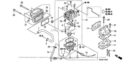 Honda Engines GX670U TDW ENGINE, JPN, VIN# GCASK-1000001 Parts Diagram for CARBURETOR