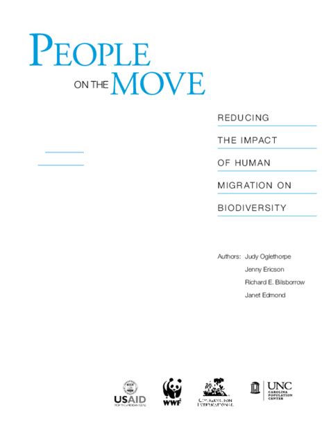 (PDF) People on the move: Reducing the impact of human migration on biodiversity | Janet Edmond ...