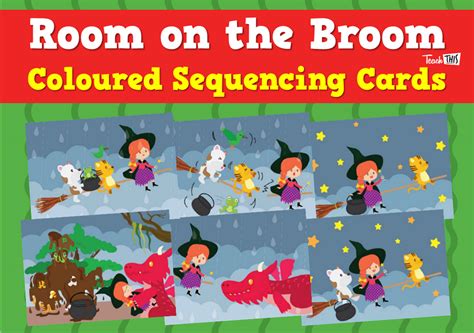 Room on the Broom - Coloured Sequencing Cards :: Teacher Resources and ...