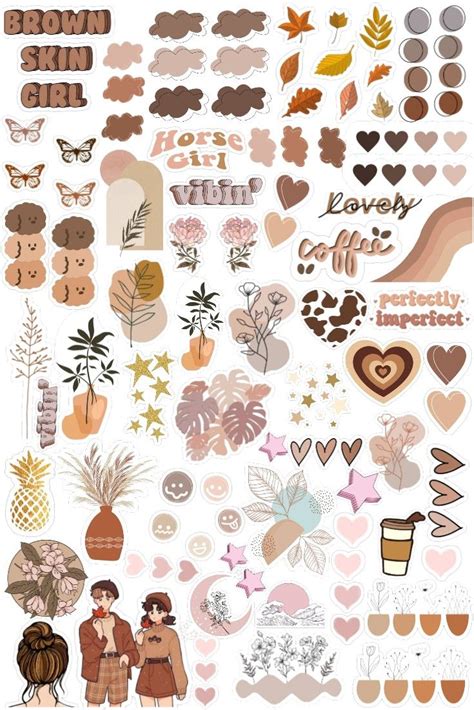 Brown Aesthetic Stickers