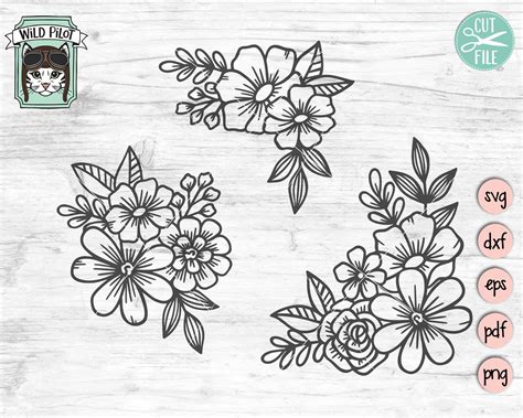 Flower SVG Files, Floral SVG Files, Flower Cut File, Flower Border Svg ...