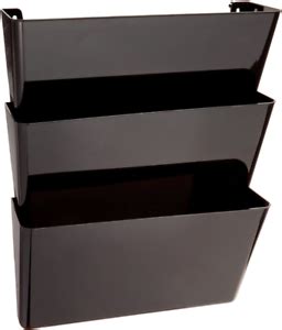 Wall Mount Hanging File Sorter Organizer Folder Holder Rack 3 Pocket Stack Black | eBay