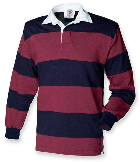 Classic Rugby Shirt, blauw bordeau gestreept - Vintage Rugby Shirts