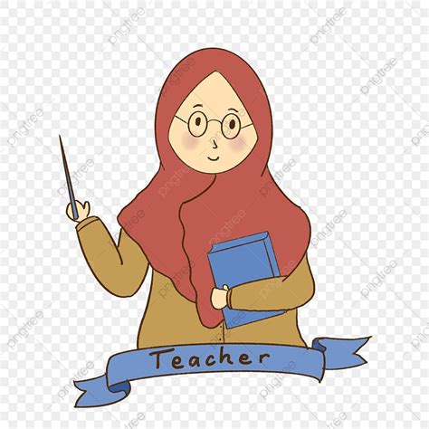 Ilustrasi Muslim Bekerja Sebagai Guru, Guru, Profesi, Pekerjaan PNG Transparan Clipart dan File ...