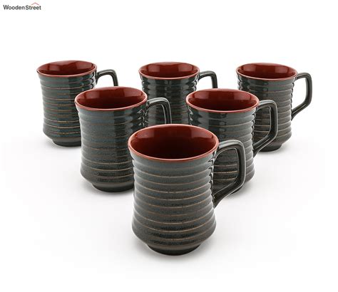 Buy Ceramic Studio Coffee Cups Set Of 6 Online in India at Best Price ...