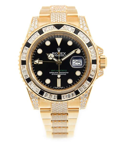 Replica Rolex GMT Master II Automatic Chronometer Diamond Black Dial ...