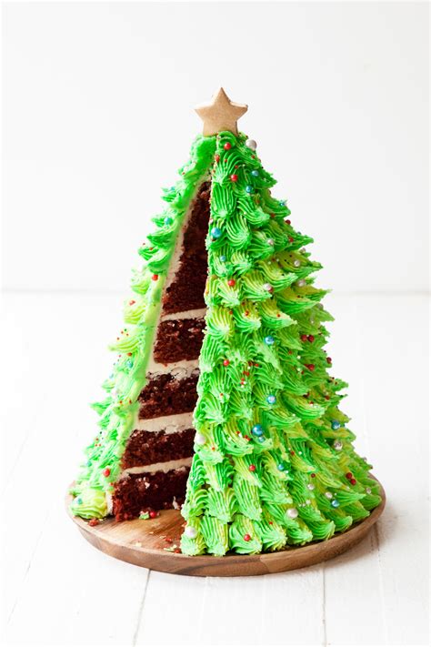 Red Velvet Christmas Tree Cake — Style Sweet