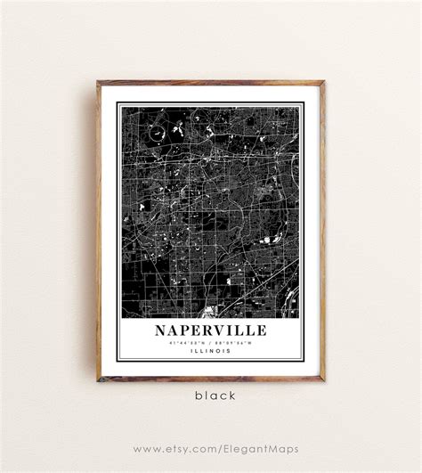 Naperville Illinois Map Naperville IL Map Naperville City - Etsy