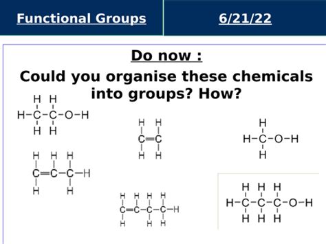 IGCSE Organic Chemistry Lesson 1: Functional Groups | Teaching Resources