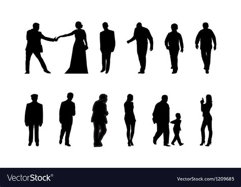 Different silhouettes of people Royalty Free Vector Image