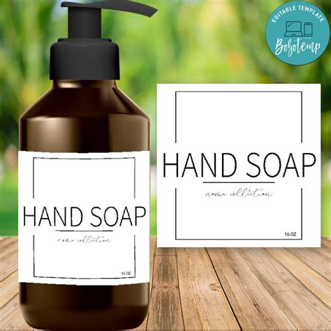 Hand Sanitizer Label Customizable Template Instant Download ...