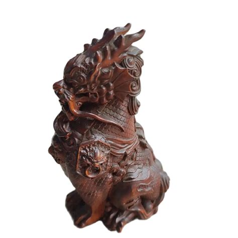 China Boxwood Wood Carving Chinese Dragon Statue Loong Sculpture Home Decor Desk decorative ...