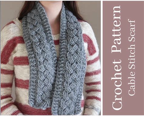 Crochet Cable Stitch Holiday Scarf Pattern With Pictures - Etsy