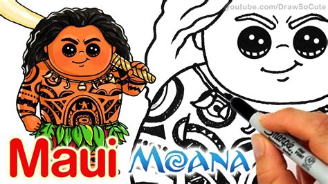 How to Draw Maui step by step Chibi - Disney Moana - YouTube