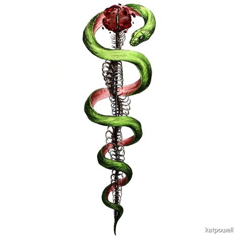 "Rod of Asclepius medical symbol artwork" by katpowell | Redbubble