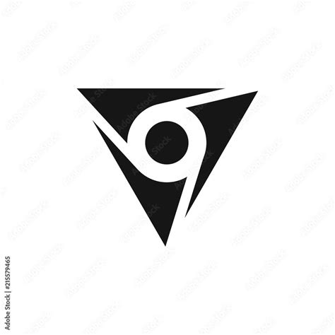 Triangle logo with circle inside. Vector. Stock Vector | Adobe Stock