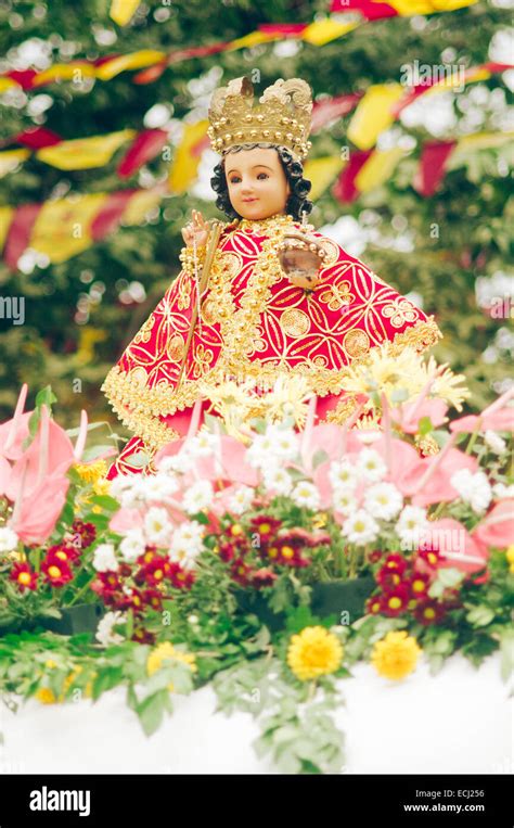 Santo Nino or child jesus in sinulog festival of cebu philippines Stock ...