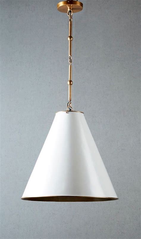 Casino Cone White Brass Pendant Light - Zest Lighting