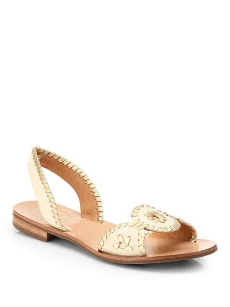 Lyst - Jack Rogers Lilliana Metallic Leather Slingback Sandals in Metallic