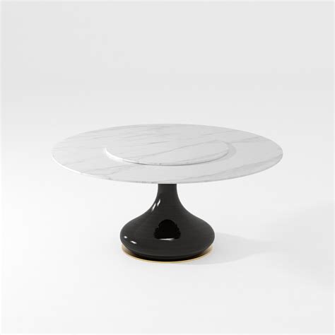 Round Pedestal Dining Table with Lazy Susan