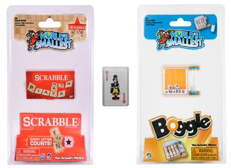 Worlds Smallest Scrabble – World's Smallest Boggle – Miniature Playing Cards – Bundle Set Of ...