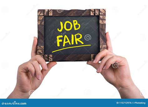 Job fair sign stock photo. Image of assistance, blue - 115712976