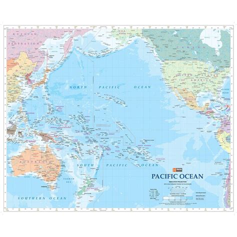 Pacific Ocean Wall Map by Hema - The Map Shop