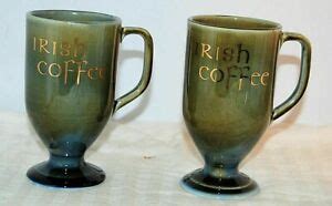 Pair Wade Irish Porcelain Irish Coffee Pedestal Mugs Made in Ireland Green Blue | eBay