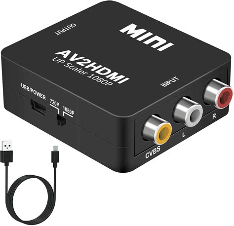 DIGITNOW RCA to HDMI, AV to HDMI Converter, 1080P Mini RCA Composite CVBS AV to HDMI Video Audio ...