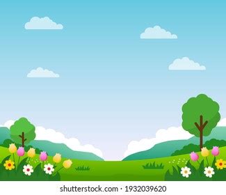 Nature Landscape Vector Illustration Cartoon Style Stock Vector ...