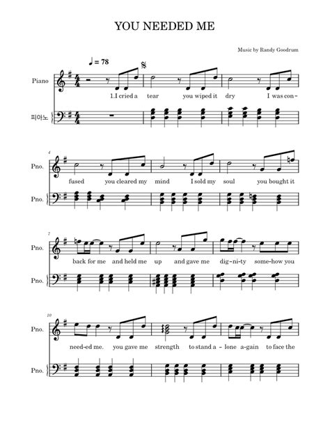 You needed me Sheet music for Piano (Piano Four Hand) | Musescore.com