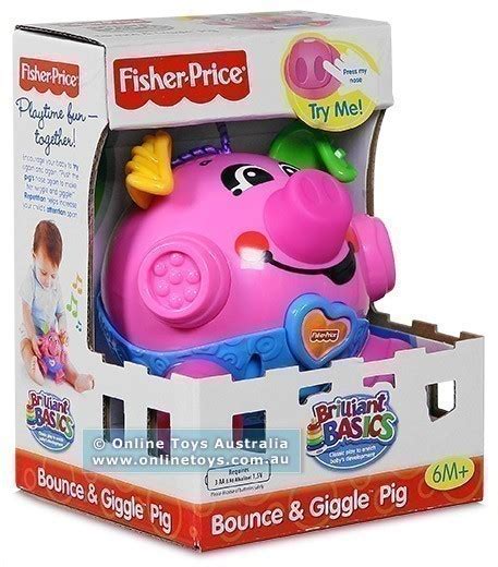 Fisher Price - Brilliant Basics - Bounce and Giggle Pig - Online Toys Australia