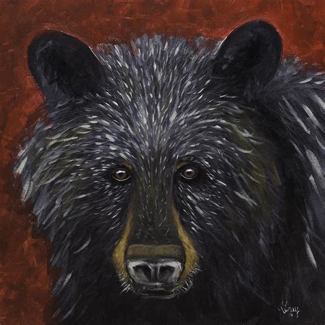 Black Bear Portrait Original Acylic Painting Painting by Gray Artus