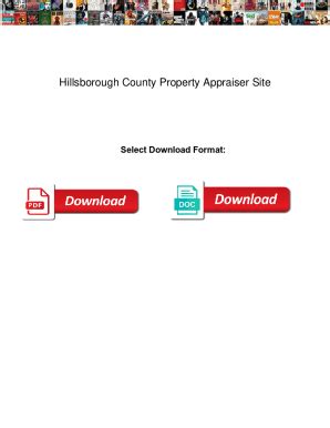 Fillable Online Hillsborough County Property Appraiser Site. Hillsborough County Property ...