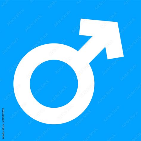 Male Symbol in Blue Color Background. Male Sexual Orientation Icon. Vector Gender Sign. Stock ...