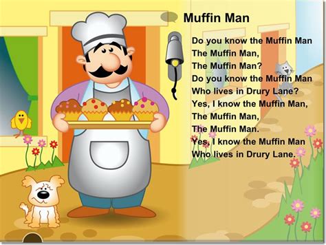 The Muffin Man Nursery Rhyme | littlereadersapp.com | Do you know the muffin man, Muffin man ...