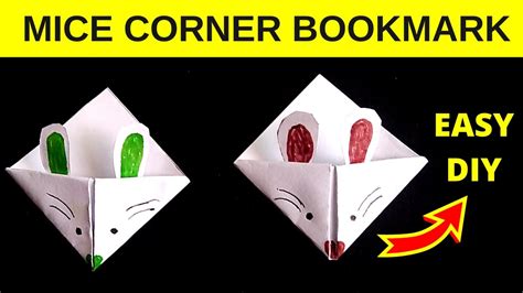 MICE CORNER BOOKMARK 🔥 | Easy Tutorial | DIY | Mouse Origami Bookmarks | Rajvi Art - YouTube