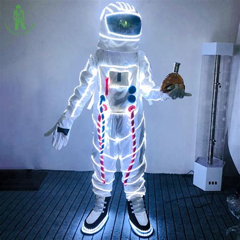 Free Shipping Christmas Carnival Halloween LED Lighting Space Suit For ...