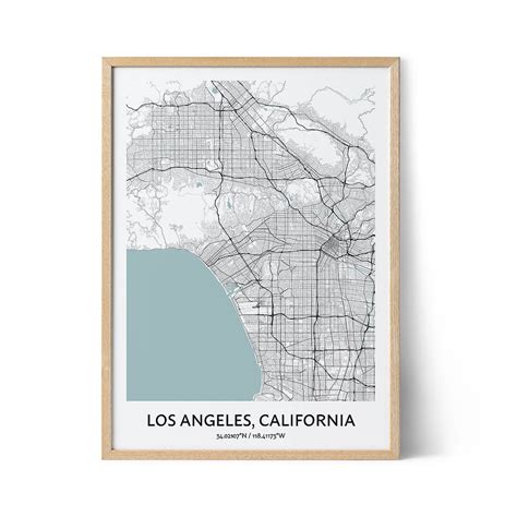 Los Angeles Map Poster - Your City Map Art - Positive Prints