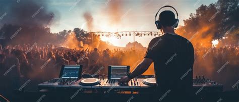 Premium Photo | DJ performing in front of a lively crowd at a music ...