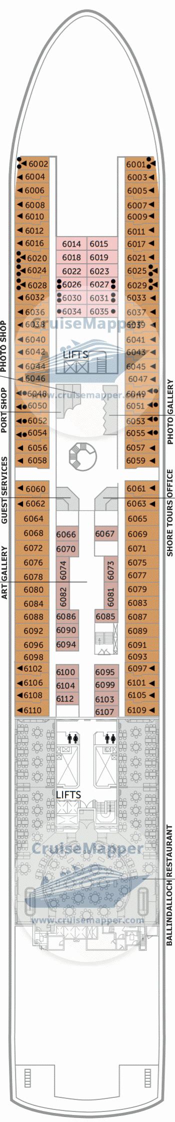 Fred Olsen Balmoral deck 6 plan | CruiseMapper