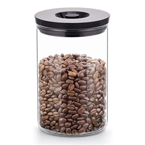 SAKI Glass Coffee Canister 27 Oz (800 mL) Glass Coffee Container for Ground, Whole Beans - Food ...