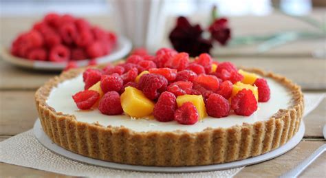 Coconut, Raspberry and Mango Panna Cotta Tart | Butter Baking